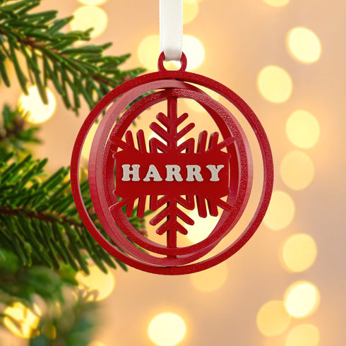 3D Snowflake Personalised Tree Decoration